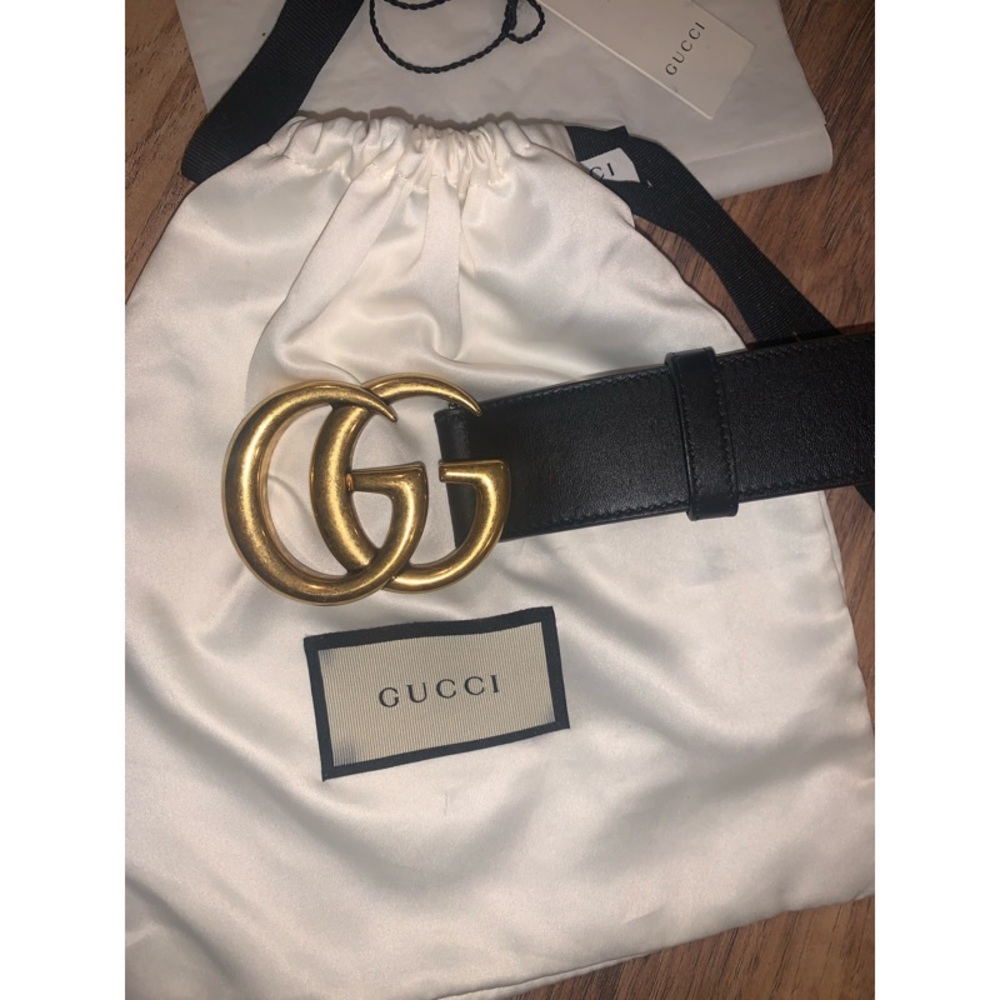 Gucci wide leather GG belt